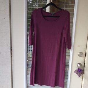 Eileen Fisher Midi Dress in Deep Plum